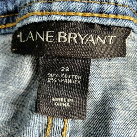 Lane Bryant Ankle Jeans Size 28 44X29 High Rise Distressed Ripped Medium Wash - Picture 8 of 9